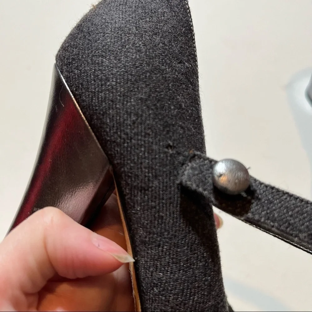 Kate Spade Gray Wool Mary Jane Heels